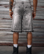 AxePeak Gothic Rhinestone Şort