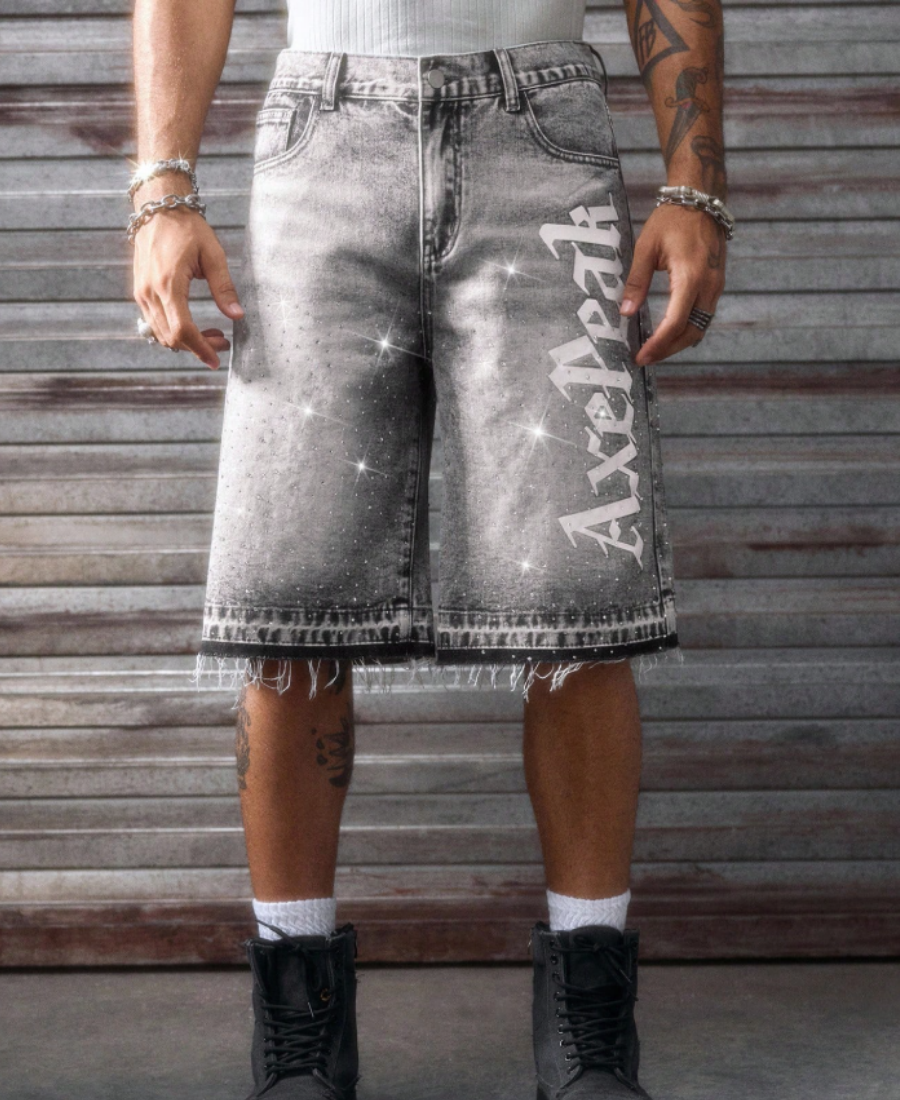 AxePeak Gothic Rhinestone Şort