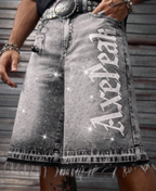 AxePeak Gothic Rhinestone Şort