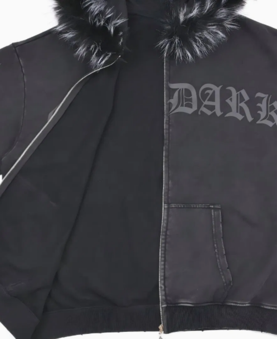 Over Dark Fur Hoodie