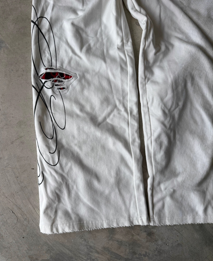 White Distressed Eşofman