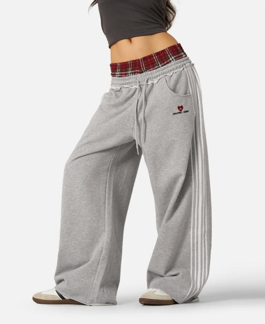 Aelprc Plaid-Waist Eşofman