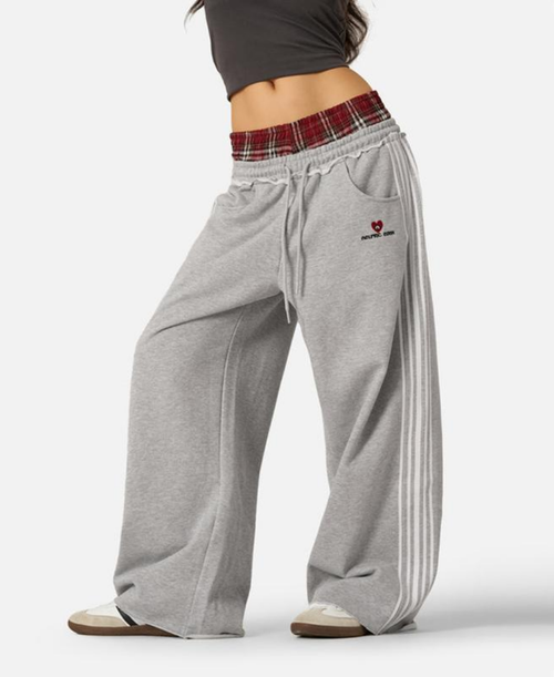 Aelprc Plaid-Waist Eşofman