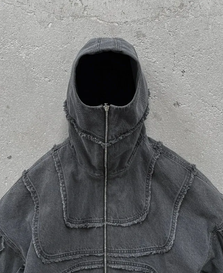 Denim Panel Hoodie