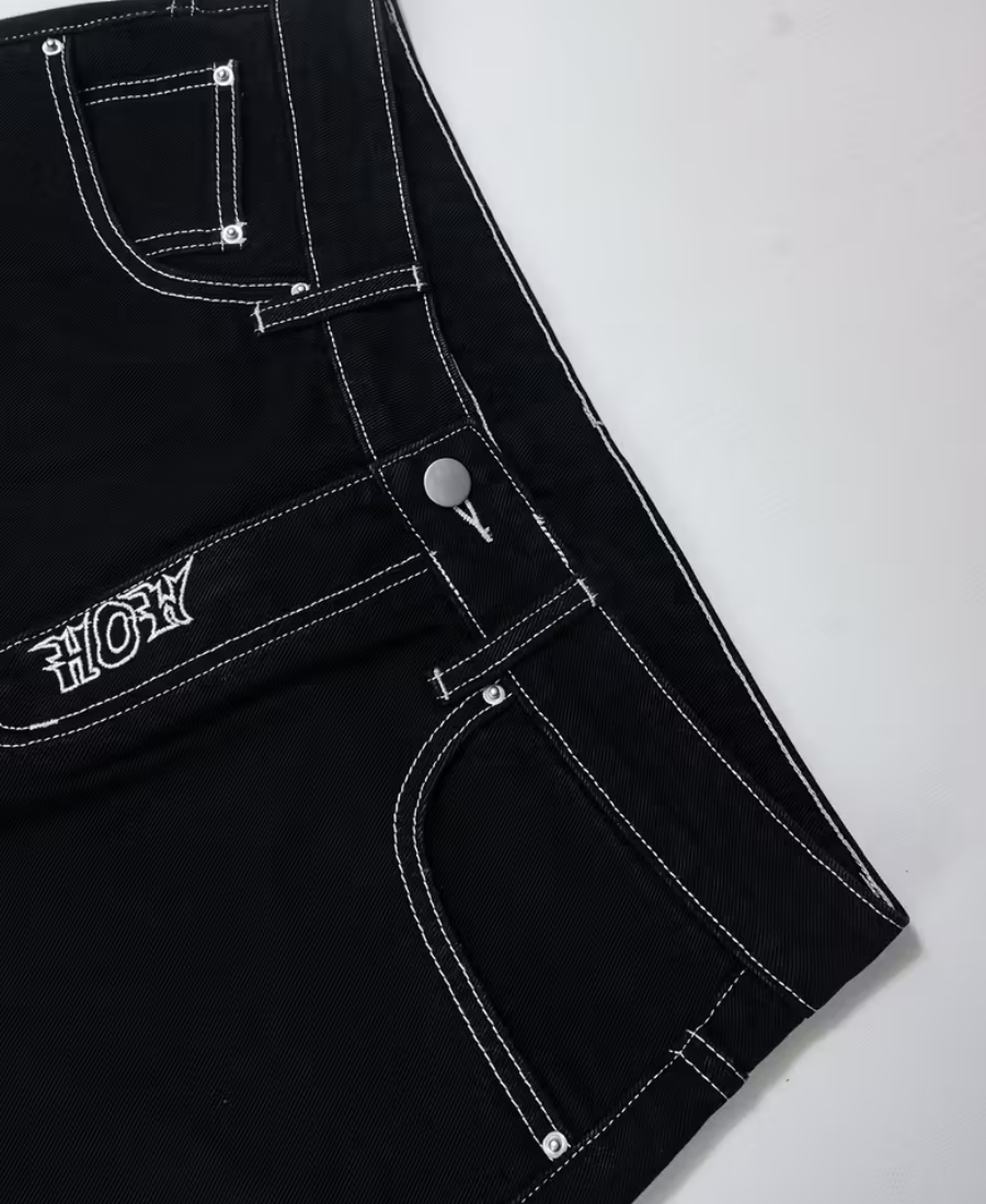 Heaven/Hell Contrast Stitch Pants