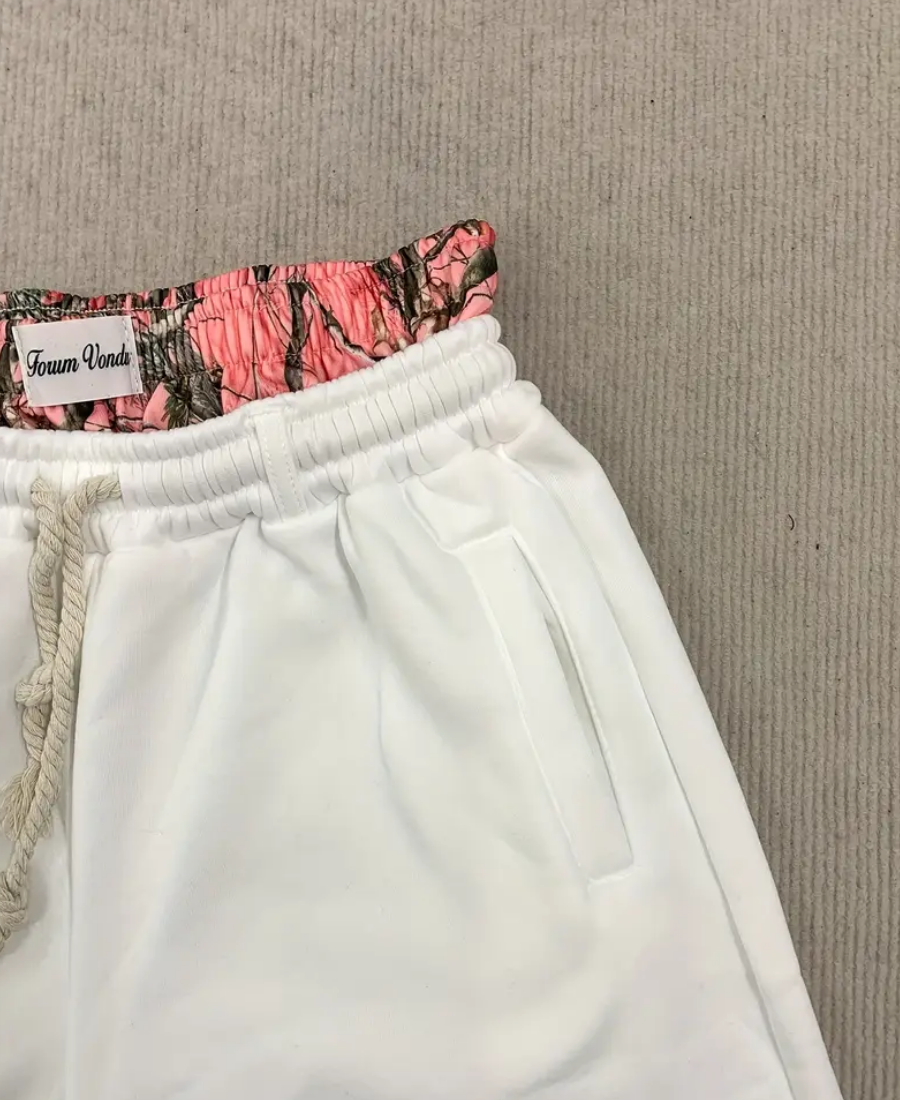 Pink Woodland Double Waist Şort