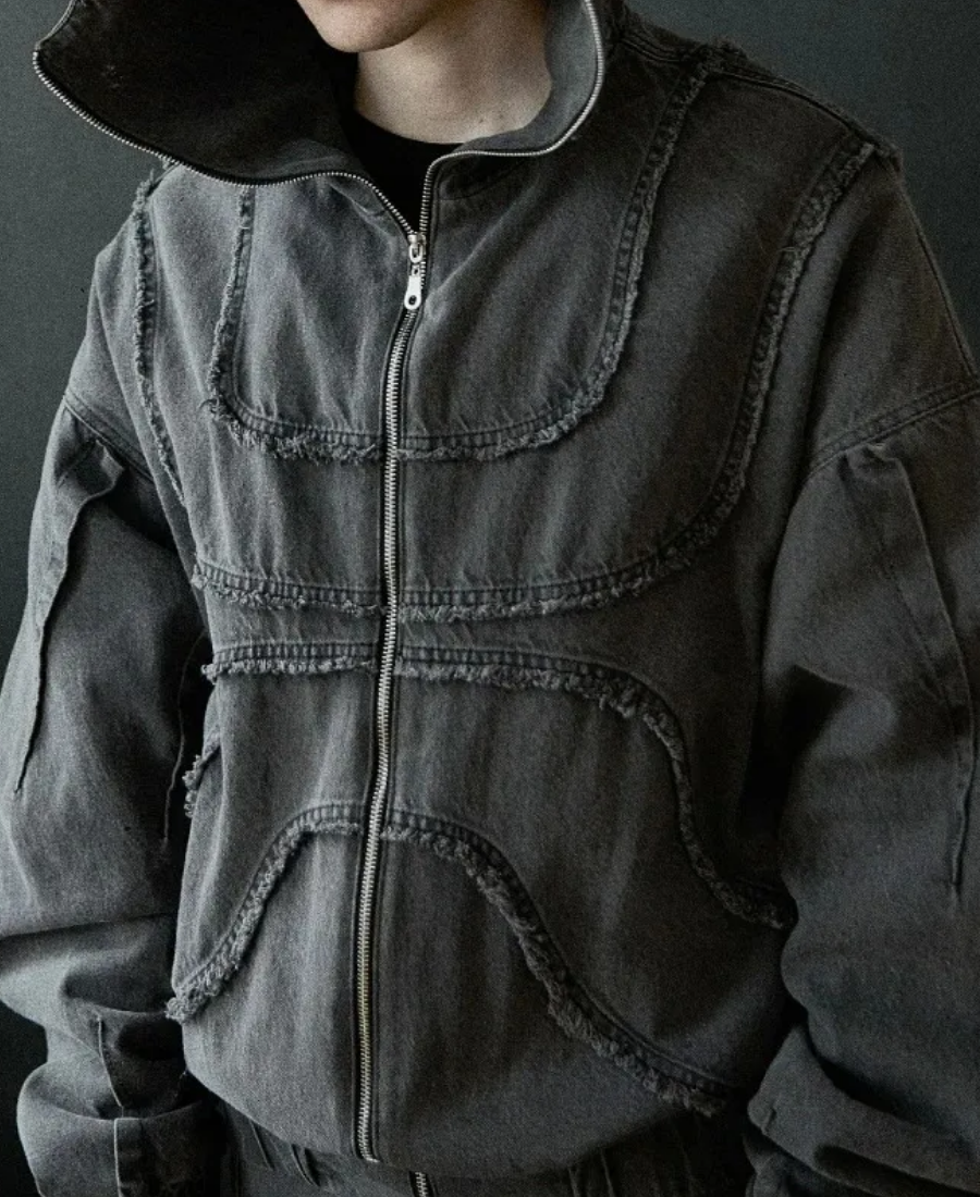 Denim Panel Hoodie
