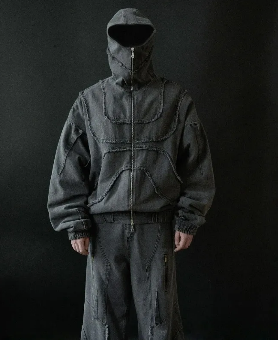 Denim Panel Hoodie