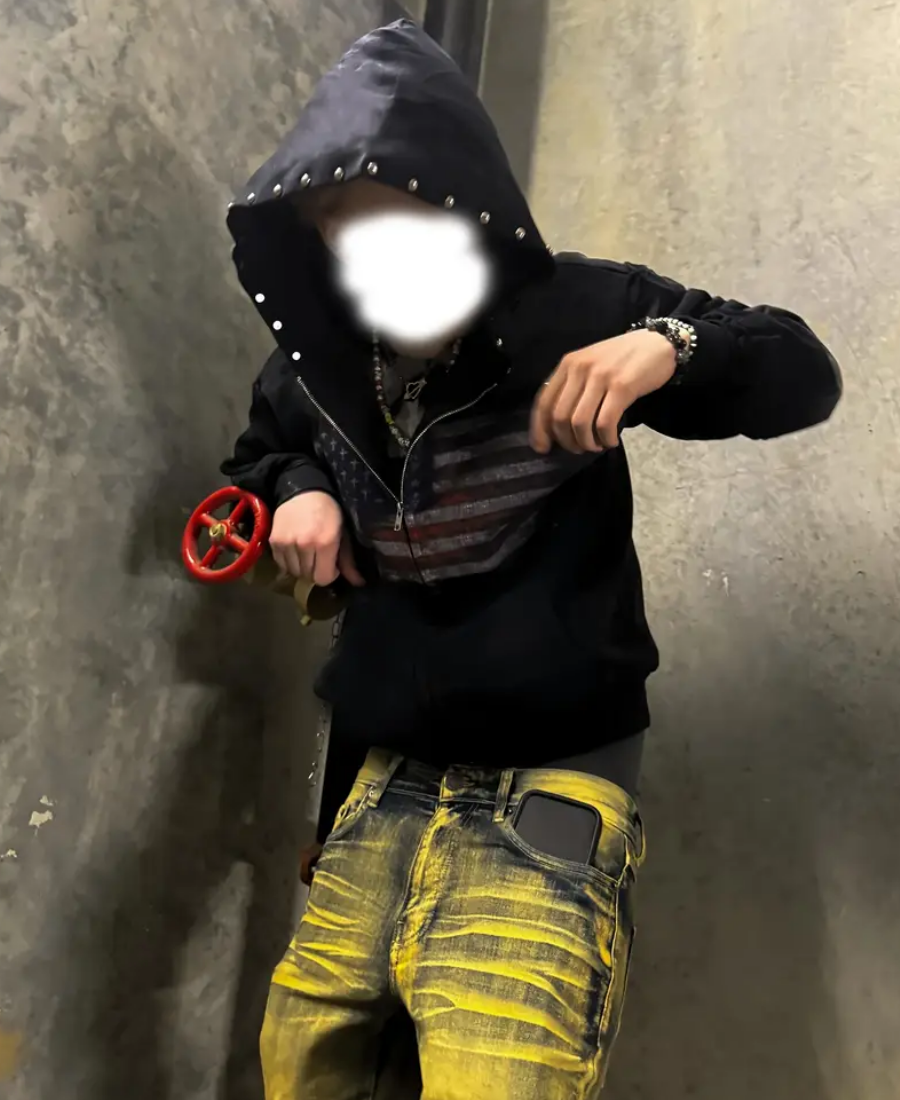 Salvation Flag Studded Zip-Up