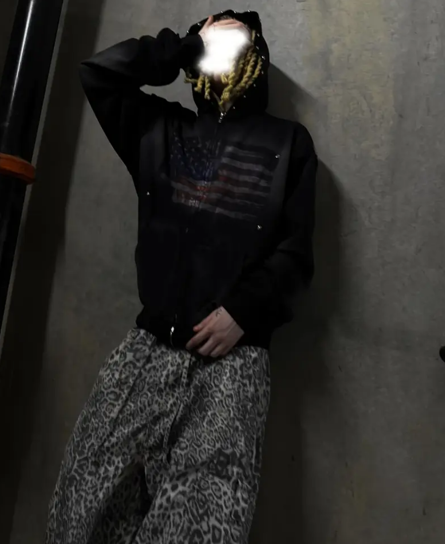 Salvation Flag Studded Zip-Up