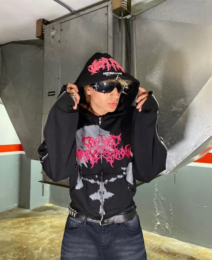 Neon Deathcore Hardware Zip-Up