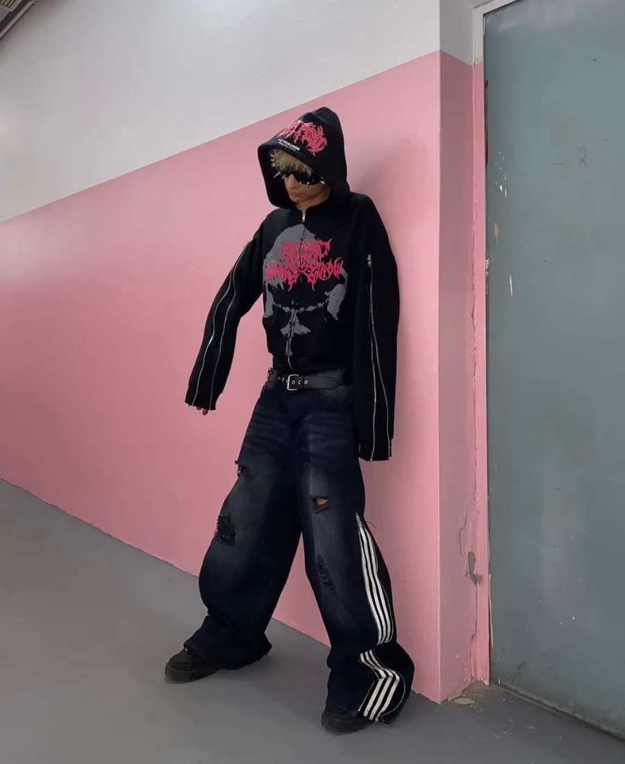 Neon Deathcore Hardware Zip-Up