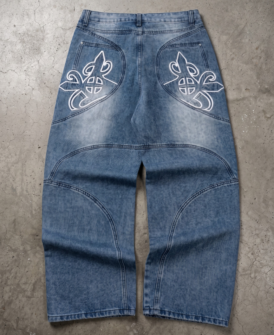 Y2K Cyber-Cross Baggy Pants
