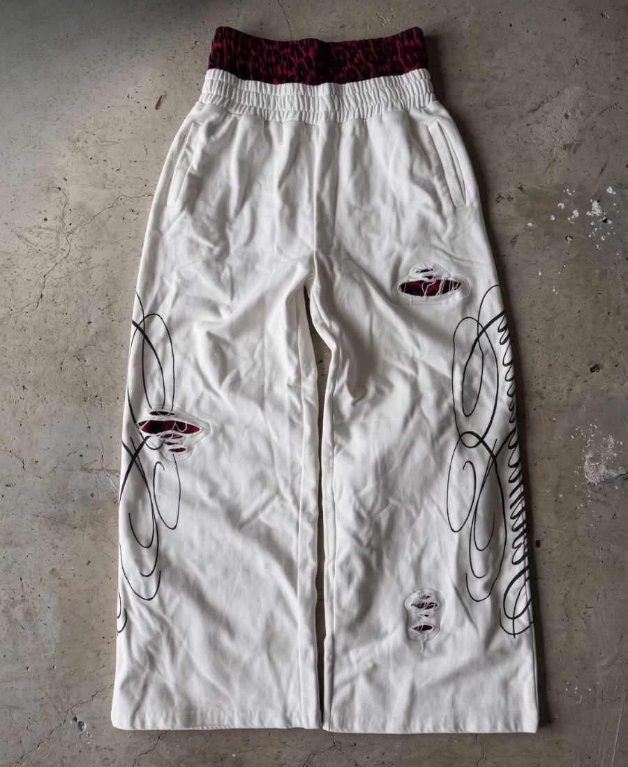 White Distressed Eşofman