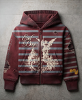 Distressed Stripe Hoodie