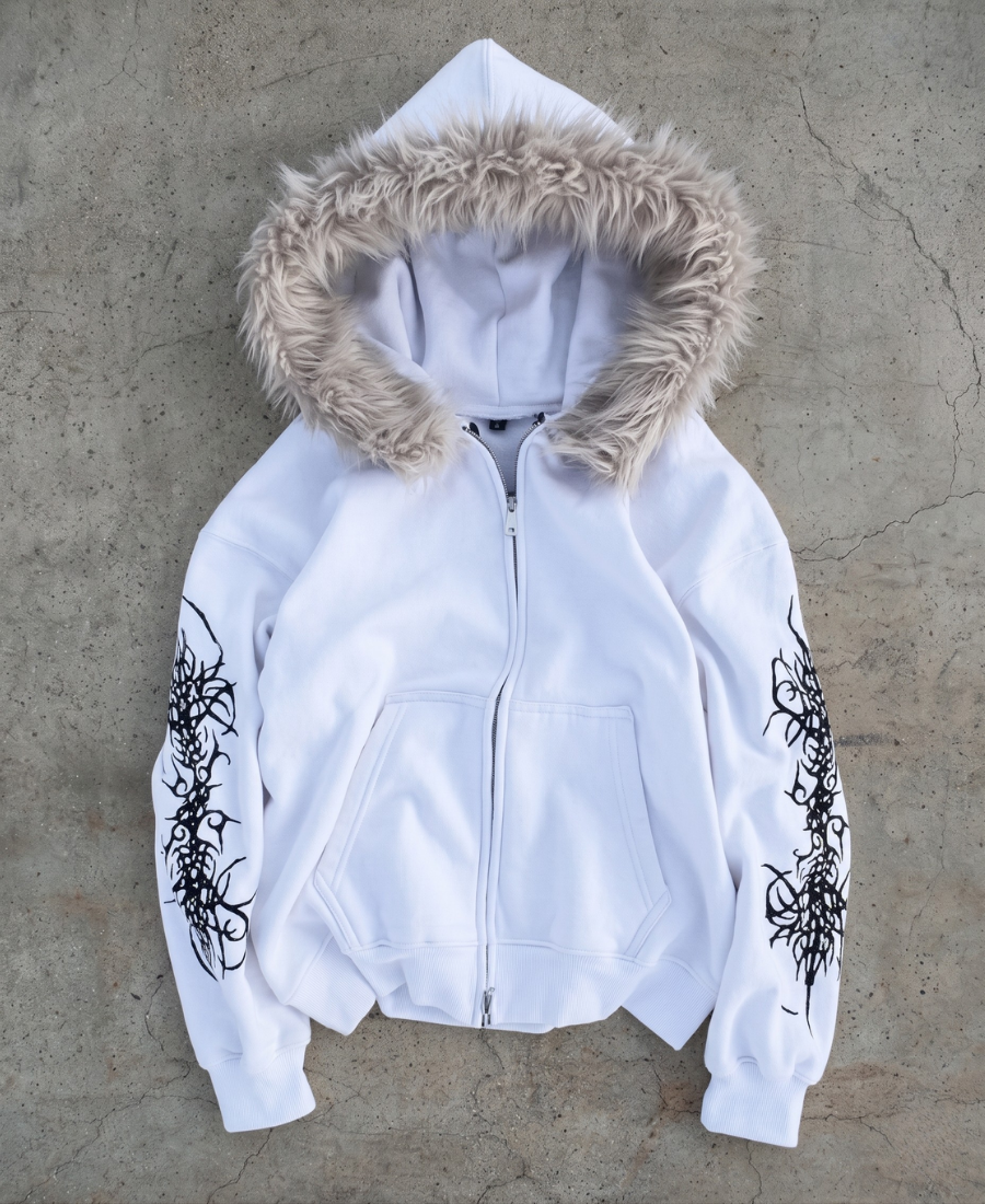Faux Fur Sigil Zip-Up