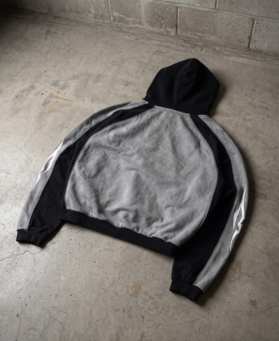 Tribal Sleeve Paneled Hoodie
