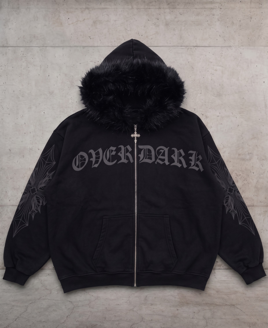 Over Dark Fur Hoodie
