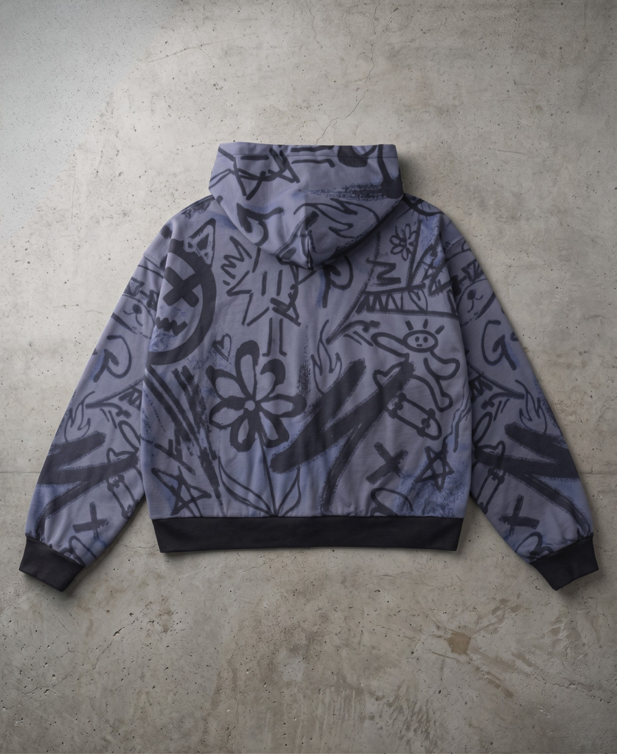 I Heart Money Graffiti Zip-Up