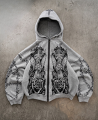 Angelic Thorns Grey Zip-Up