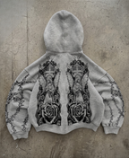 Angelic Thorns Grey Zip-Up