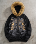 Dangerous Golden Skull Fur Zip-Up