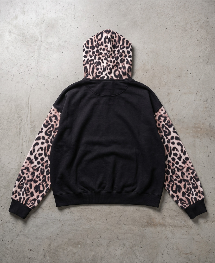 Leopard Patchwork Hoodie