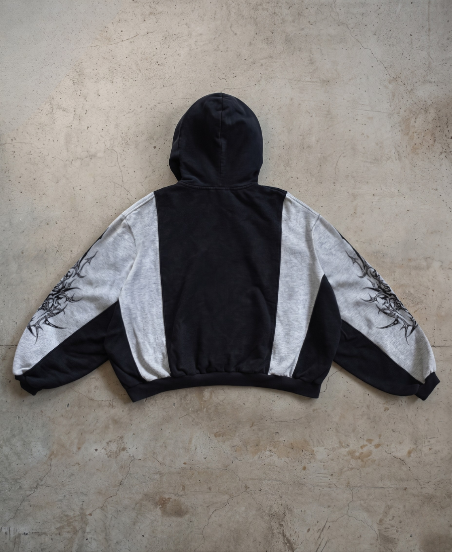 Cyber Tribal Colorblock Zip-Up