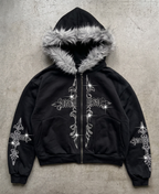 Opium Glitz Crucifix Hoodie