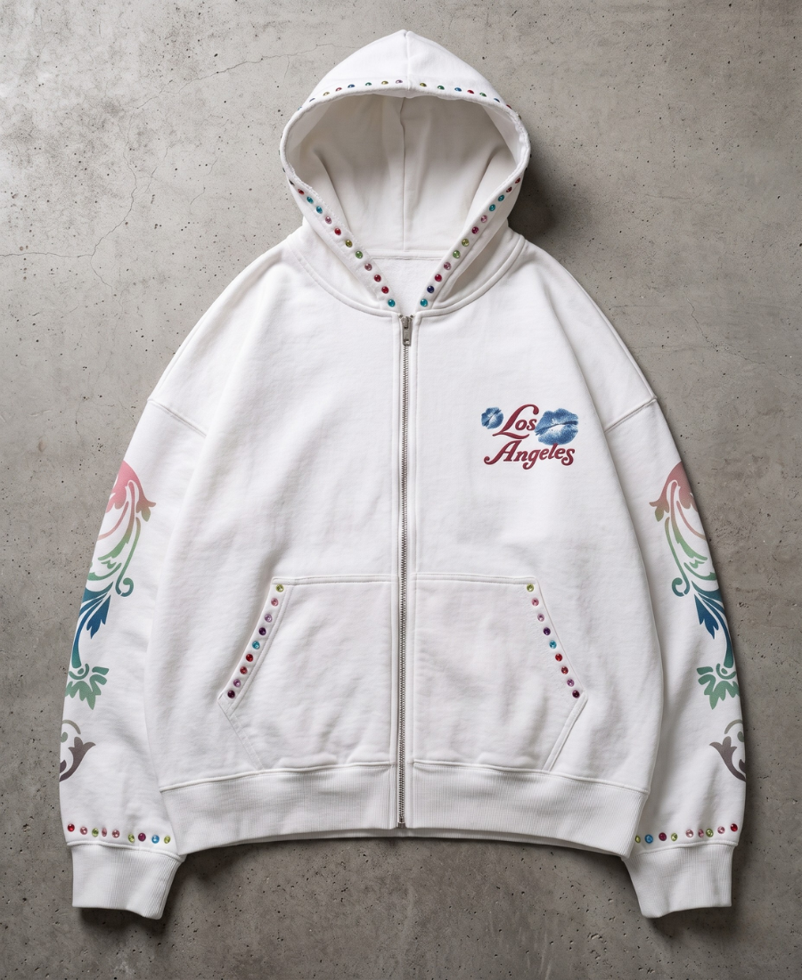 Y2K Rainbow Tribal Hoodie