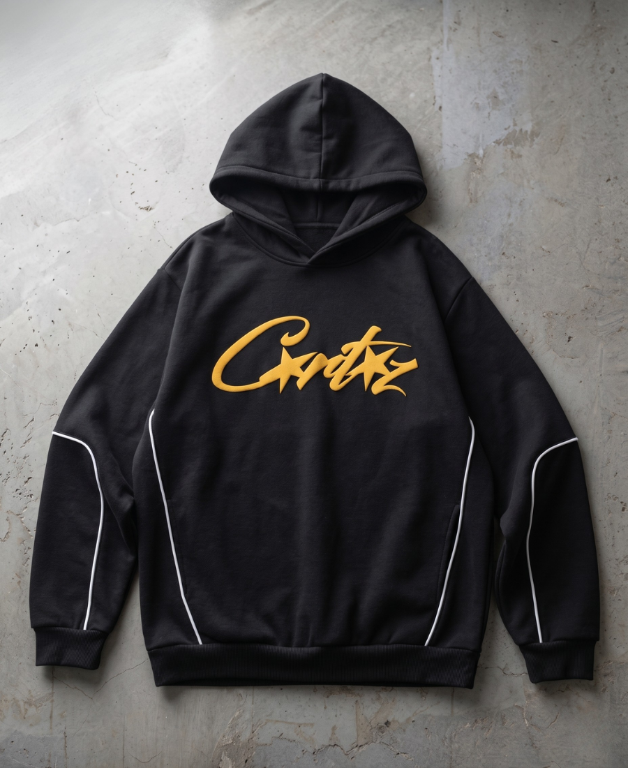 Yellow Script Piping Sweatshirt