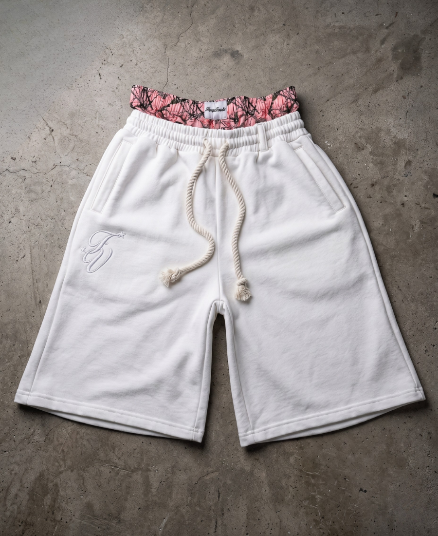 Pink Woodland Double Waist Şort
