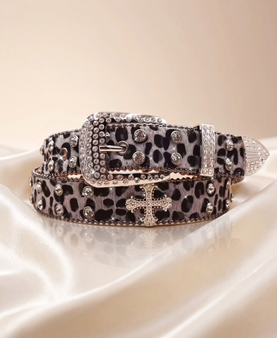 Snow Leopard Crystal Cross Kemer