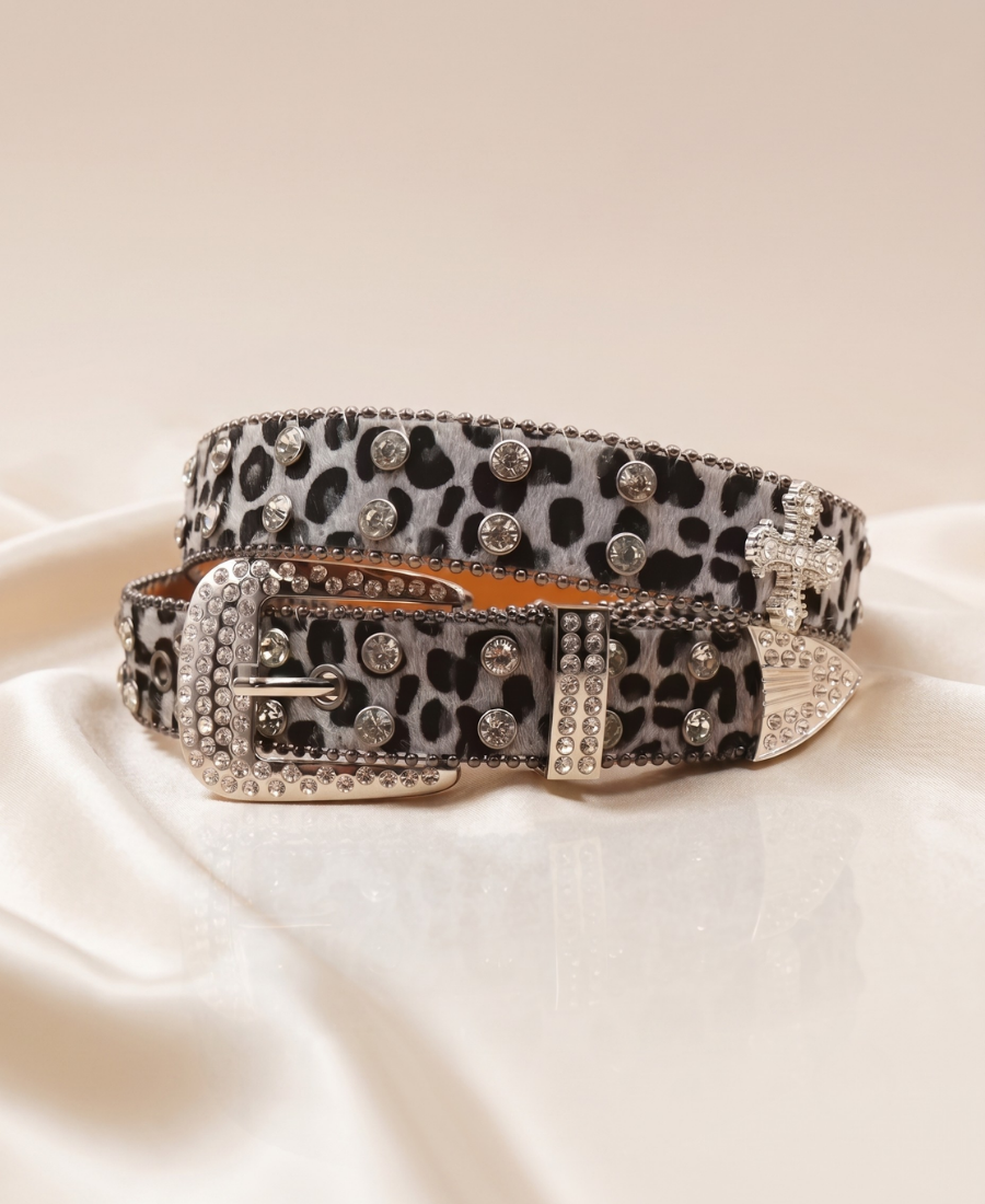 Snow Leopard Crystal Cross Kemer