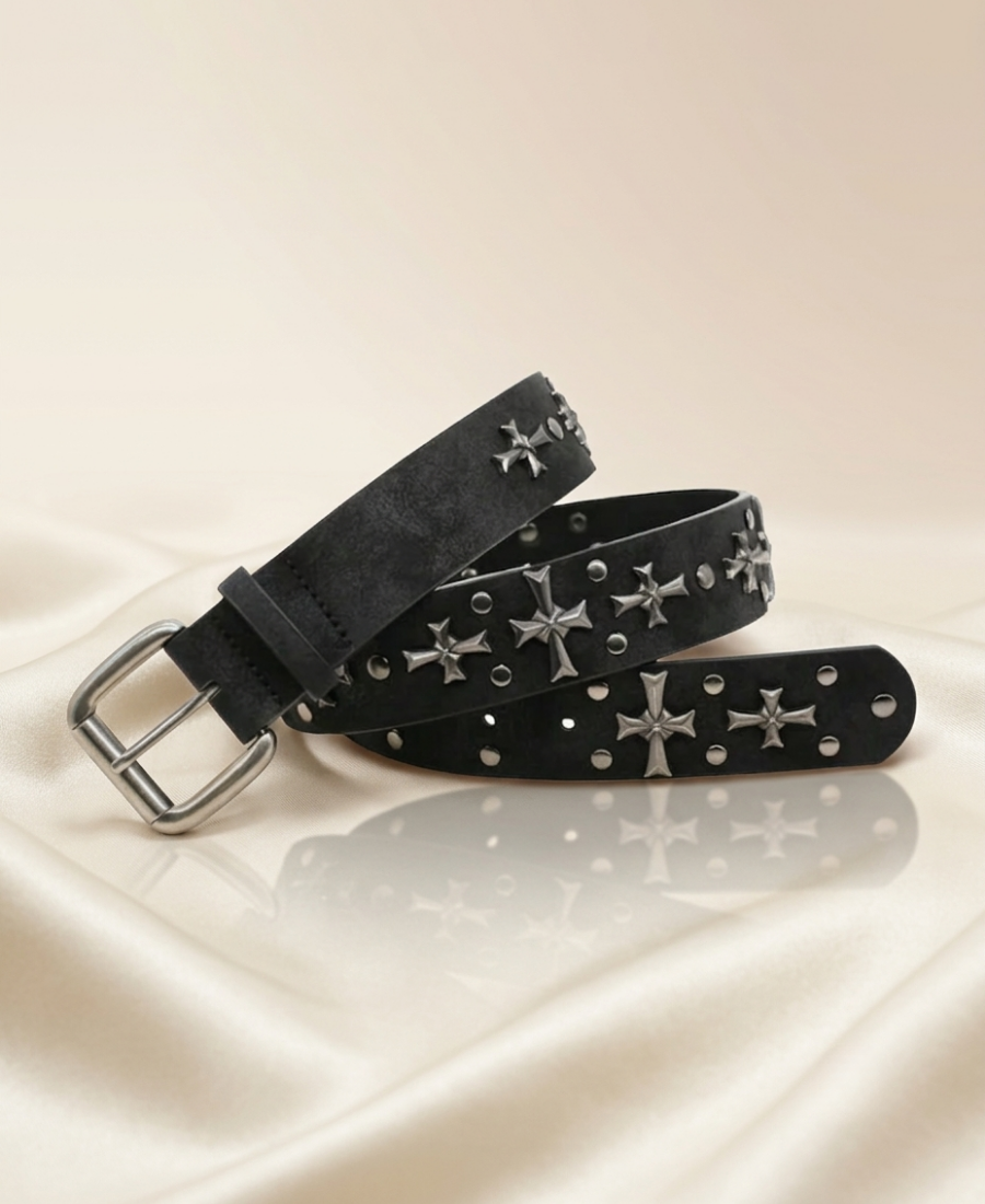 Opium Cross Studded Belt