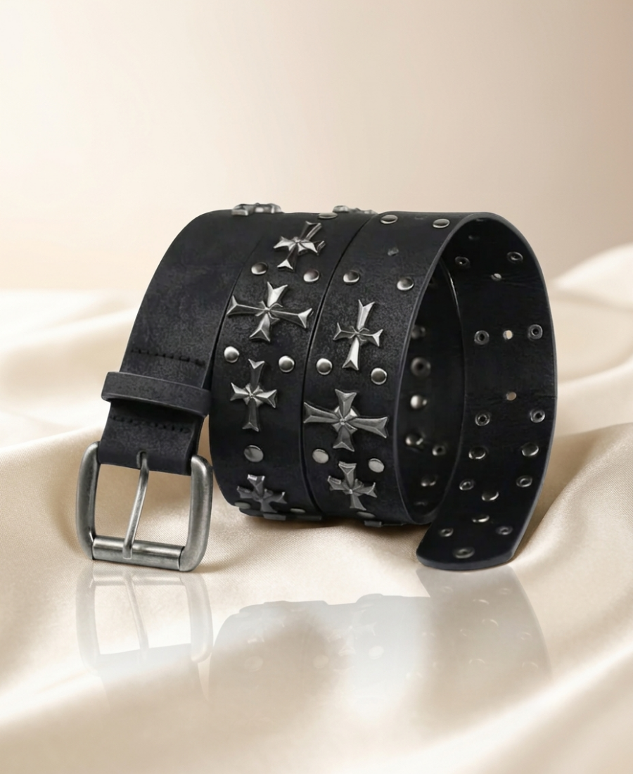 Opium Cross Studded Belt