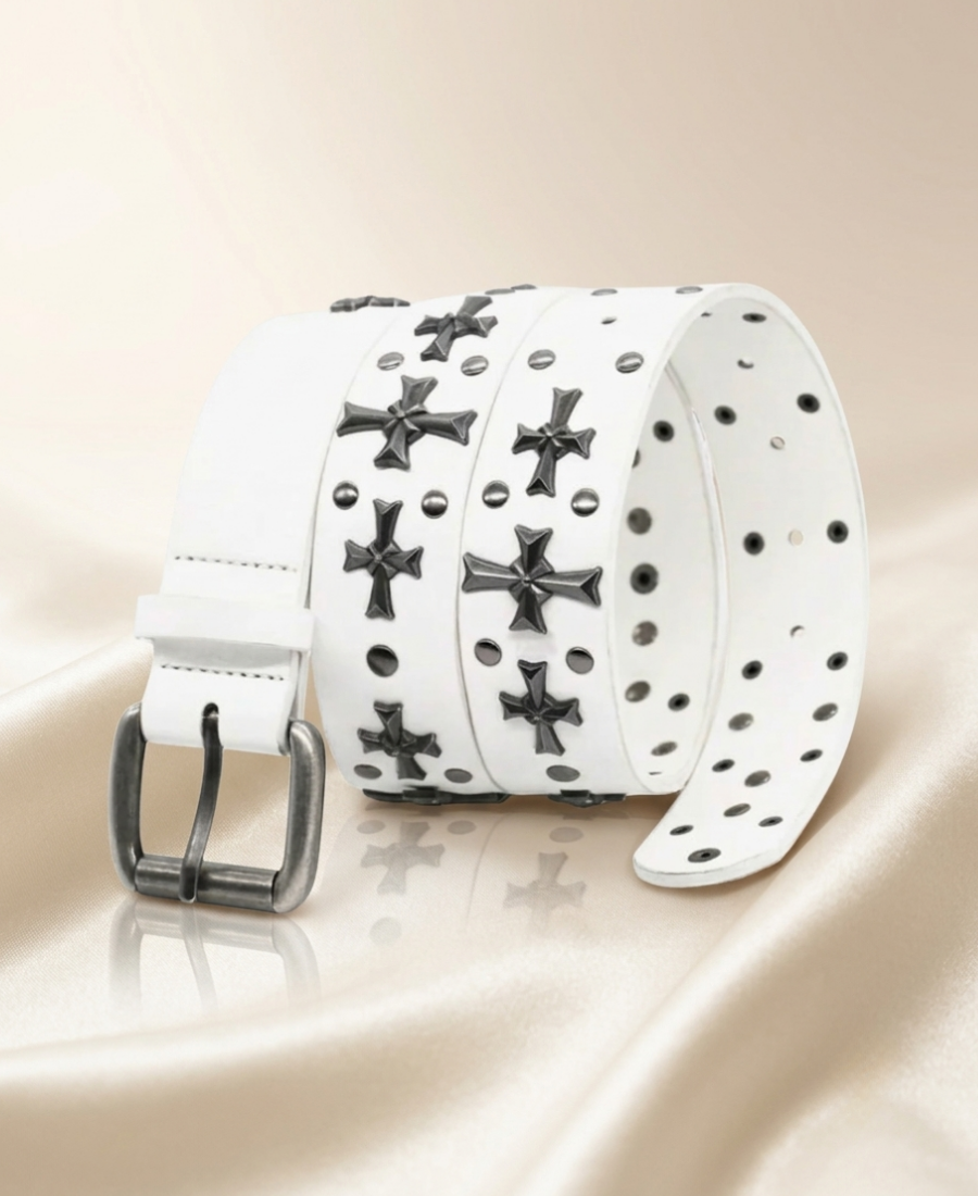 Opium Cross Studded Belt