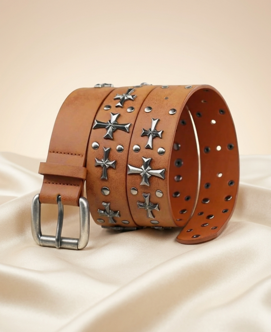 Opium Cross Studded Belt