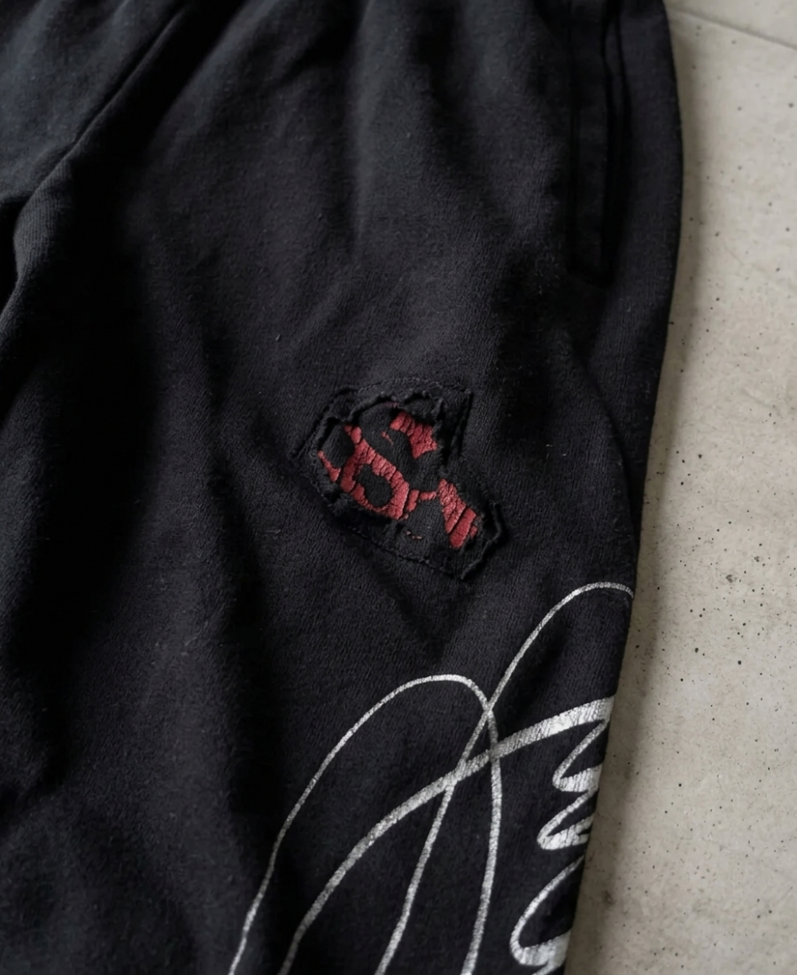 Black Distressed Eşofman