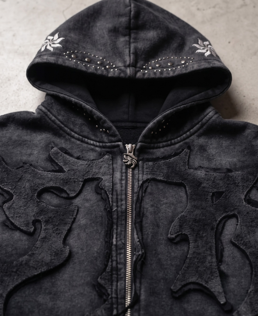 Sudadera con capucha y mangas de franela