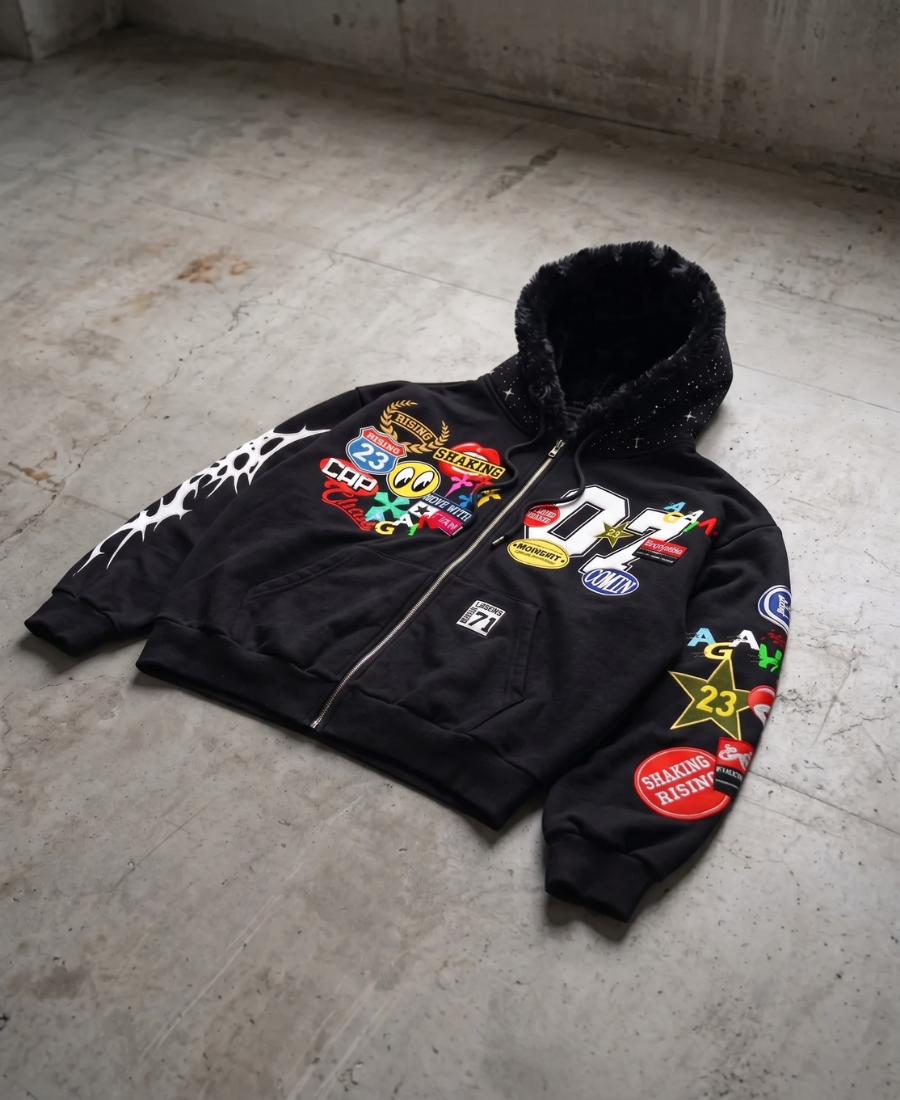 Sudadera con capucha cromada maltesa