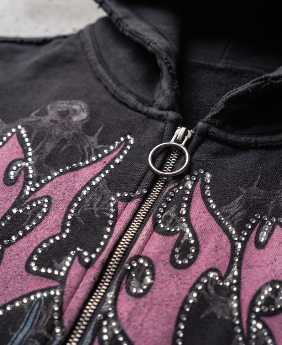 Sudadera con capucha Vattey de diamantes de imitación