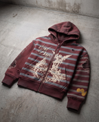 Sudadera con capucha a rayas desgastada