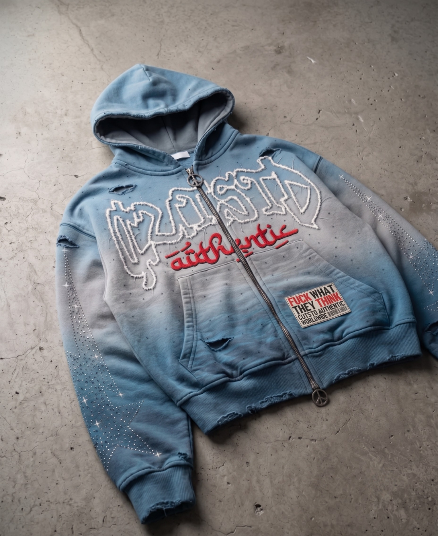 Sudadera con capucha desgastada "Ice"