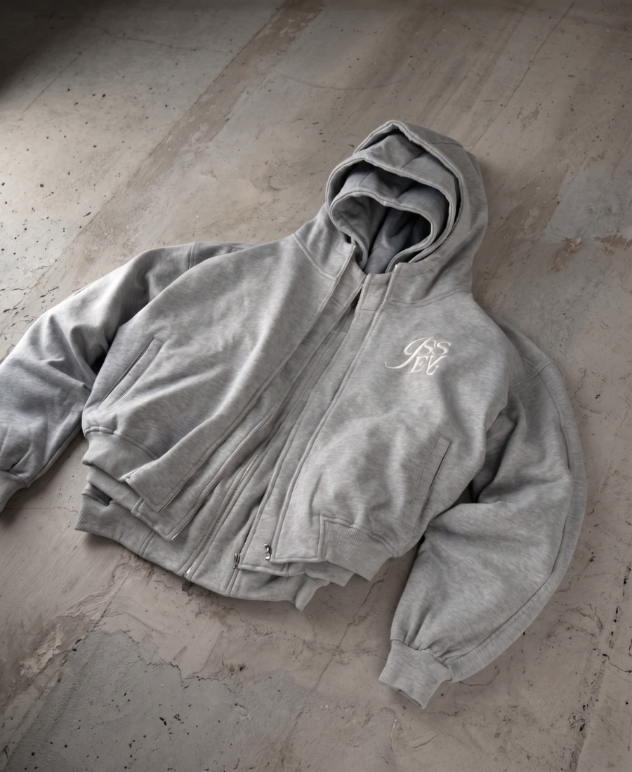 Sudadera con capucha triple JSS gris