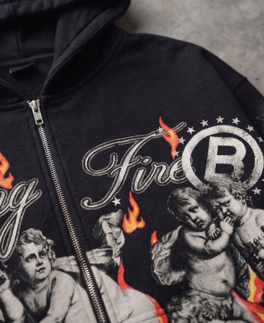 Sudadera con Capucha "Fuego Flotante"