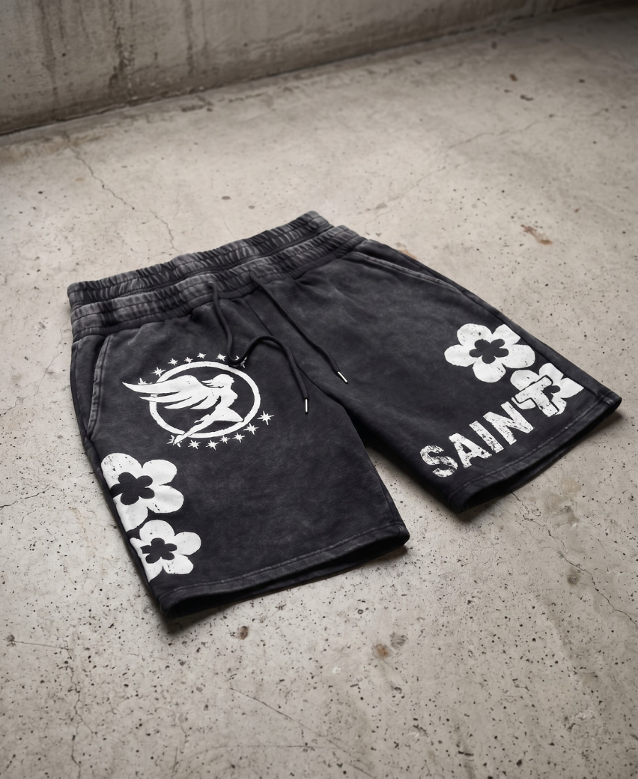 Shorts Saintly Blossom Acid Wash