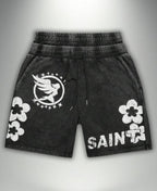 Saintly Blossom Acid Wash Şort
