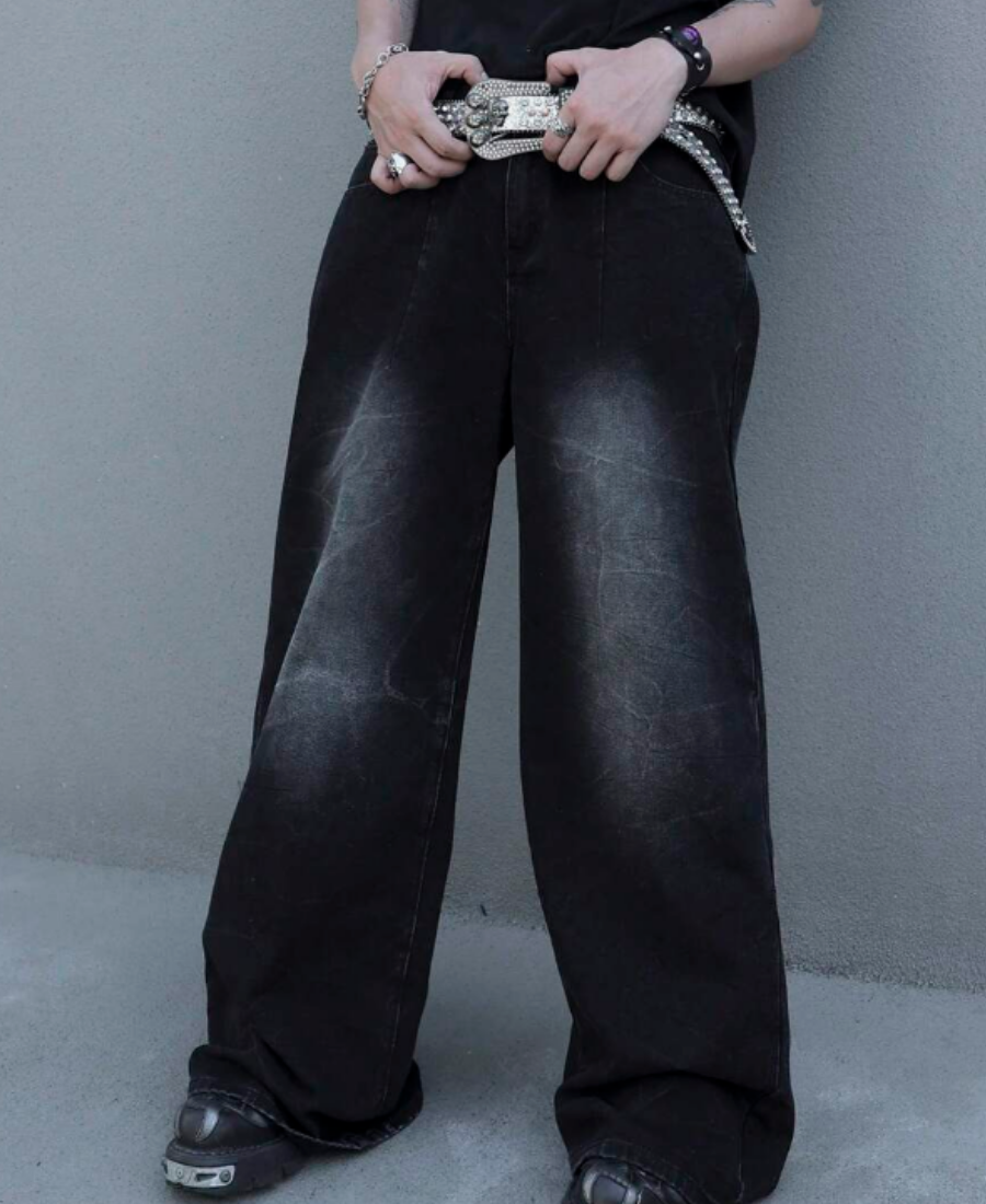 Midnight Faded Baggy Pants