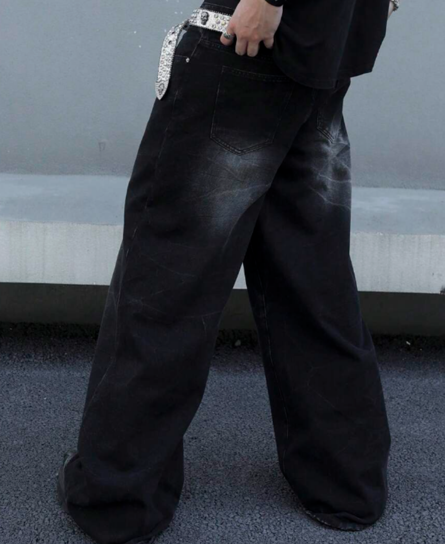 Midnight Faded Baggy Pants